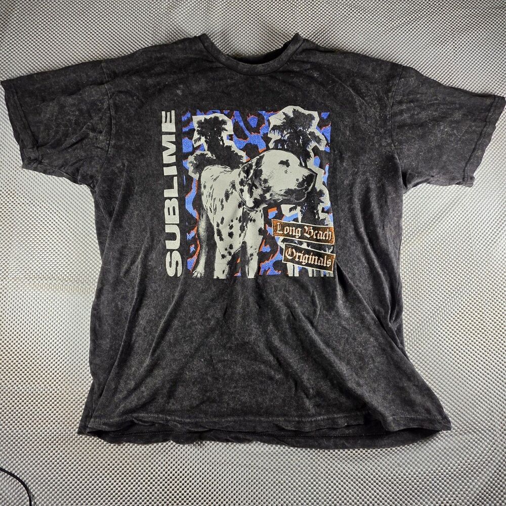 Sublime Long Beach Originals T-Shirt Men XL Black Mineral Wash Band Tee